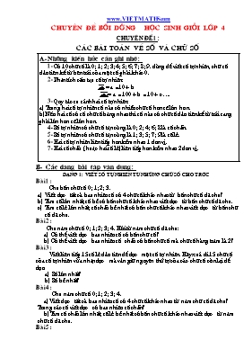 Chuyên đề Bồi dưỡng học sinh giỏi Toán 4